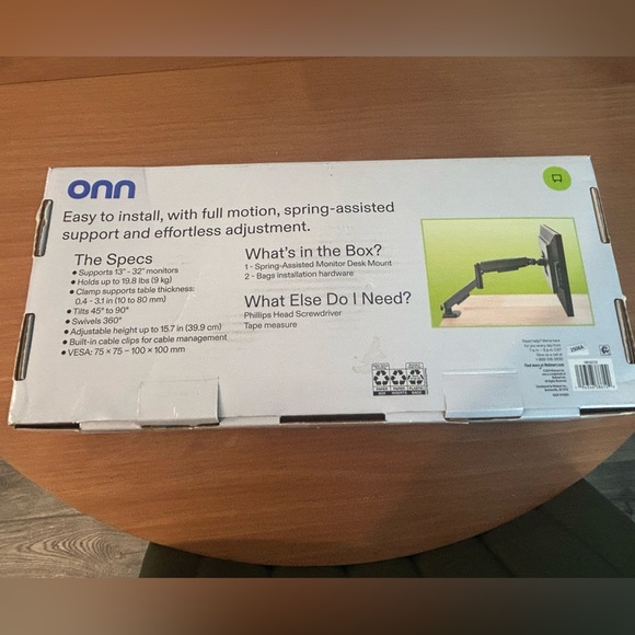 Onn Spring-Assisted Monitor Desk Mount for monitors between 13 and 32 in NIB - Picture 3 of 3